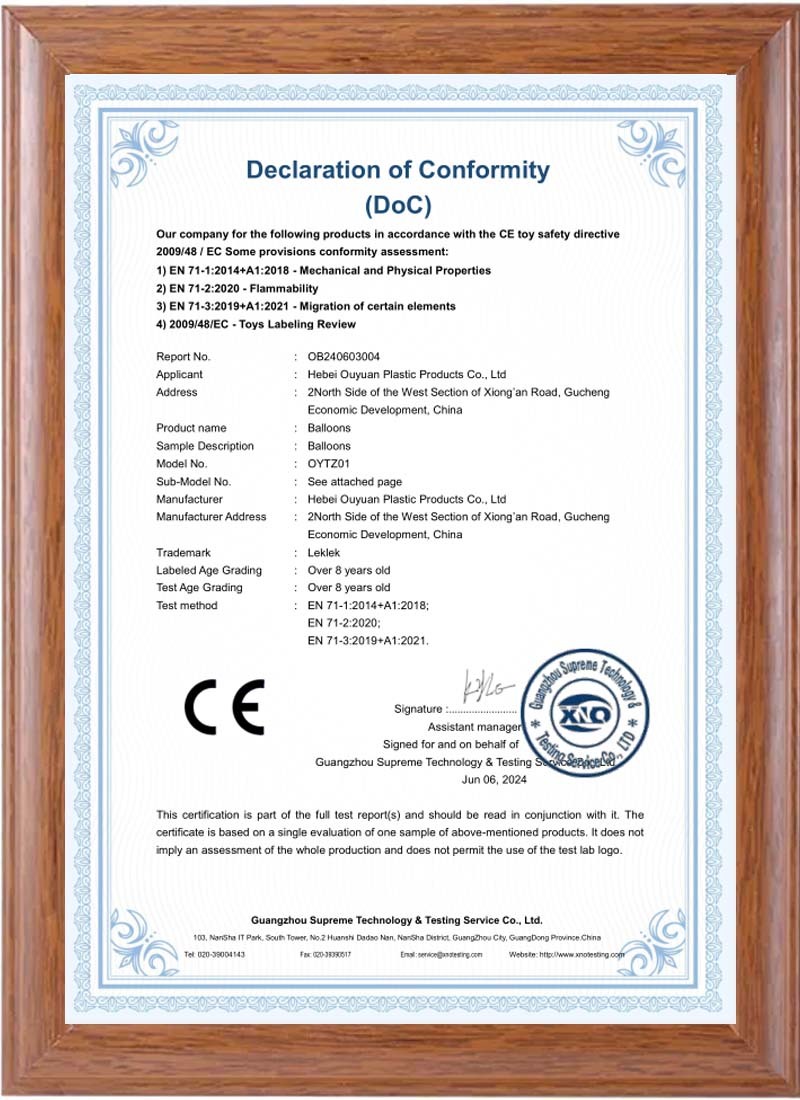 Declaration of Conformity Declaration of Conformity