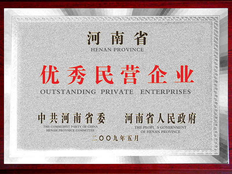 Outstanding Private Enterprises in Henan Province