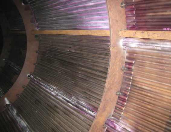 PT inspection of shb-igcc internals after surfacing welding
