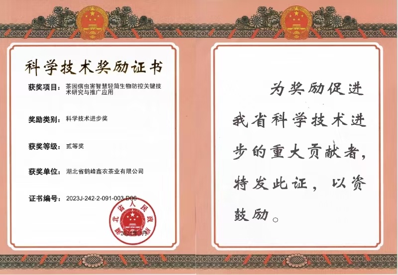 科学技术奖励证书