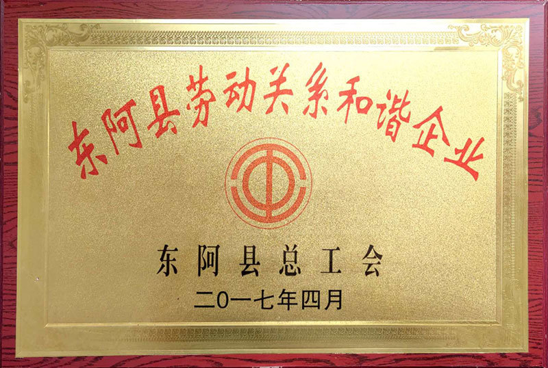 東阿縣勞動(dòng)關(guān)系和諧企業(yè)