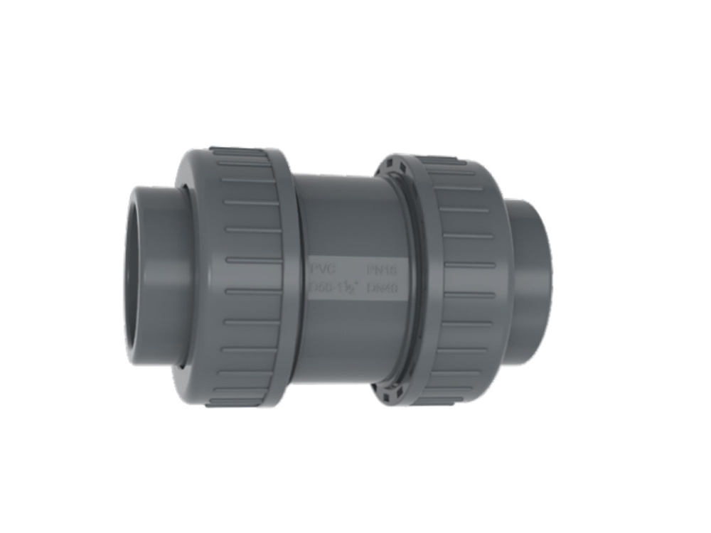 PVC double union check valve-Female socket