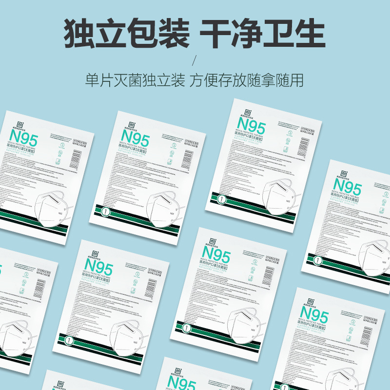 N95口罩防護口罩舒適透氣三層防護獨立包裝