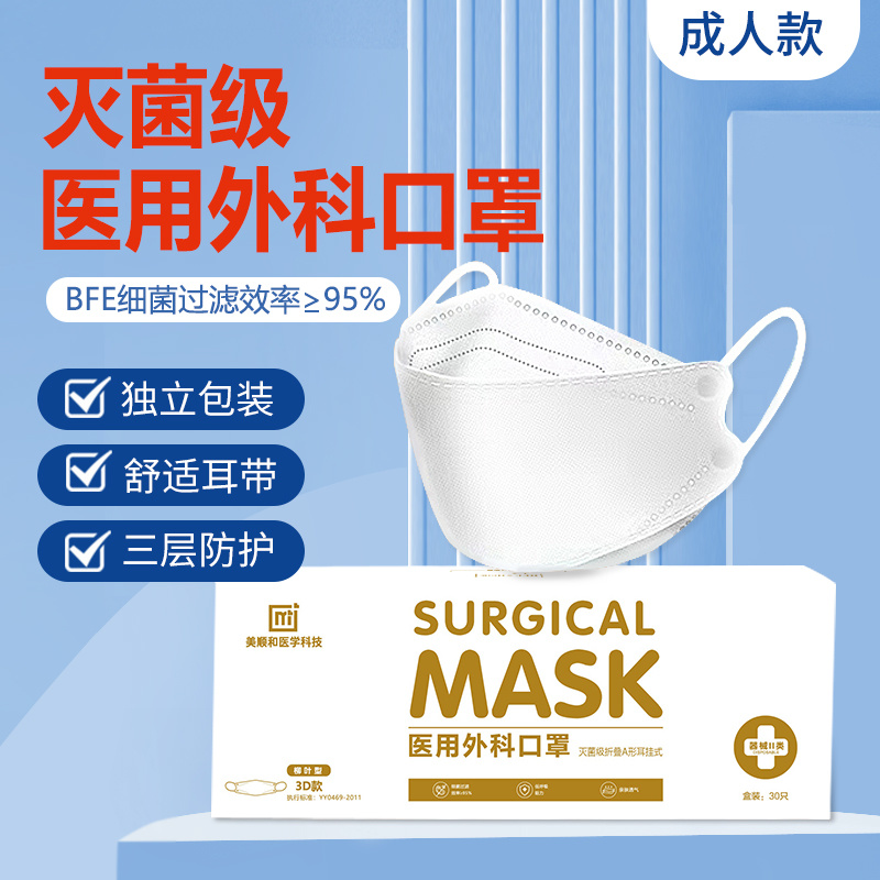 柳葉型口罩醫(yī)用外科口罩滅菌級(jí)