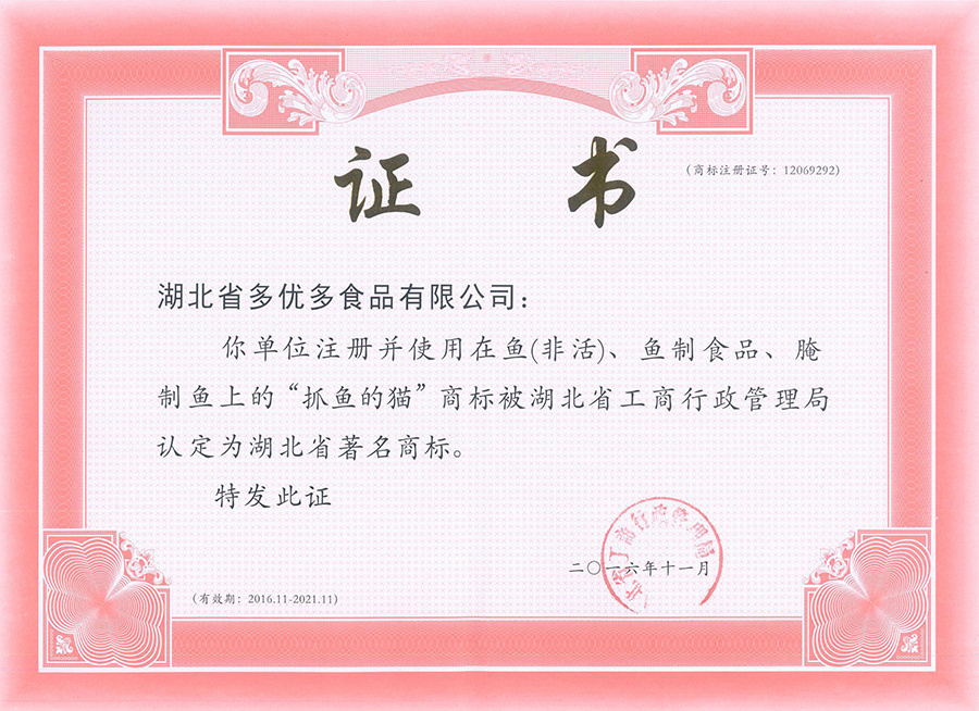 2016-2021湖北省著名商標