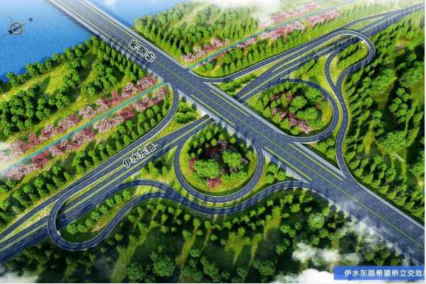 Steel Box Grider of Hope Bridge Interchange on Yishui East Road in Luoyang