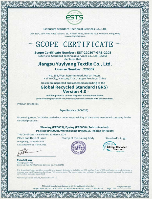Scope Certificate