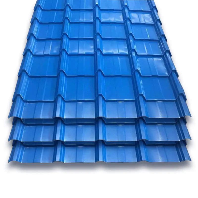 Fábrica de zinc recubierto de hierro corrugado de metal galvanizado prepintado hoja de azulejo de techo de acero recubierto de color