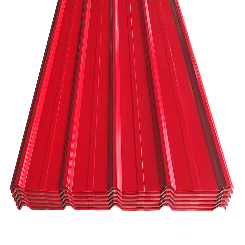 Hoja de acero trapezoidal revestida del color de la teja de tejado galvanizada prepintada acanalada revestida del metal del hierro del cinc de la fábrica