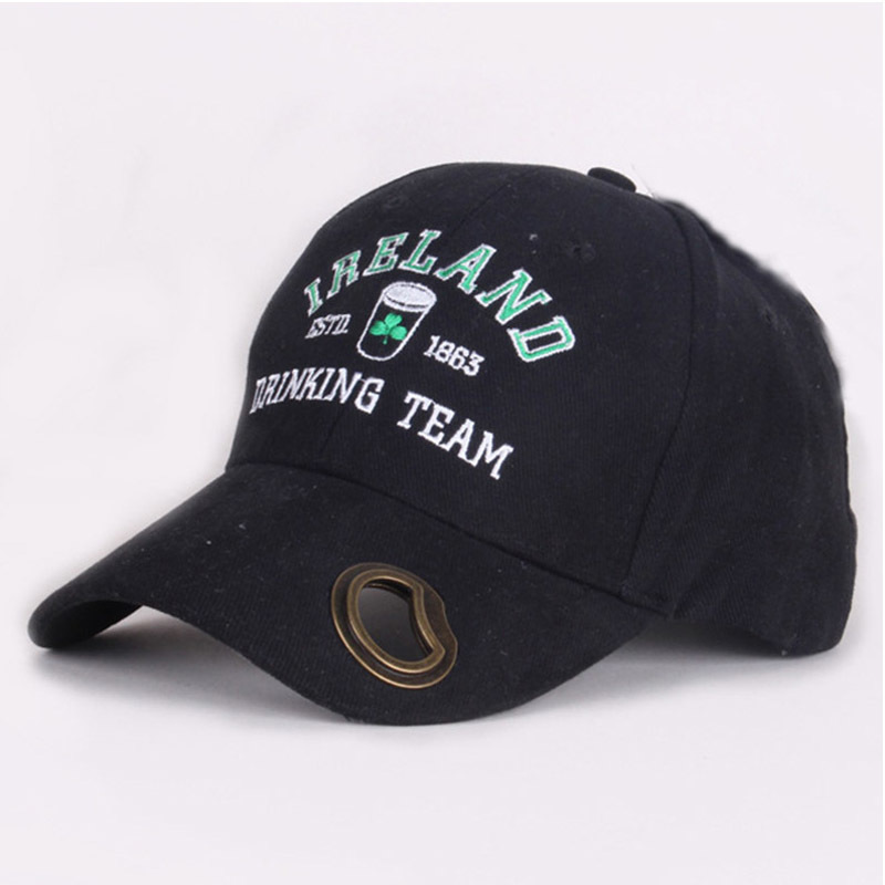 Irish Drinking Cap with Bottle Opener Men's Curved Adjustable Baseball Cap G2555