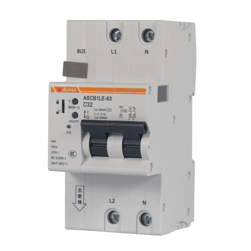 Acrel ASCB1LE-63-C16-2P Electrical Din Rail 16A Smart Single Phase Circuit Breaker for Remote Control Power Consumption Monitoring