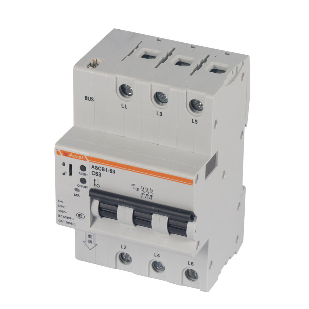 Acrel ASCB1-63-C32-3P Electrical Din Rail 32A Smart Three Phase Circuit Breaker for Remote Control Power Consumption Monitoring