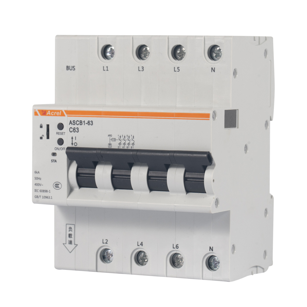 Acrel ASCB1-63-C32-4P Electrical Din Rail 32A Smart Three Phase Circuit Breaker for Remote Control Power Consumption Monitoring
