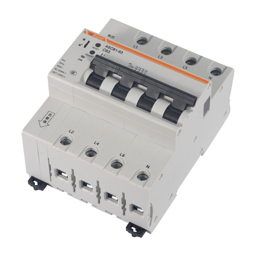 Acrel ASCB1-63-C32-4P Electrical Din Rail 32A Smart Three Phase Circuit Breaker for Remote Control Power Consumption Monitoring