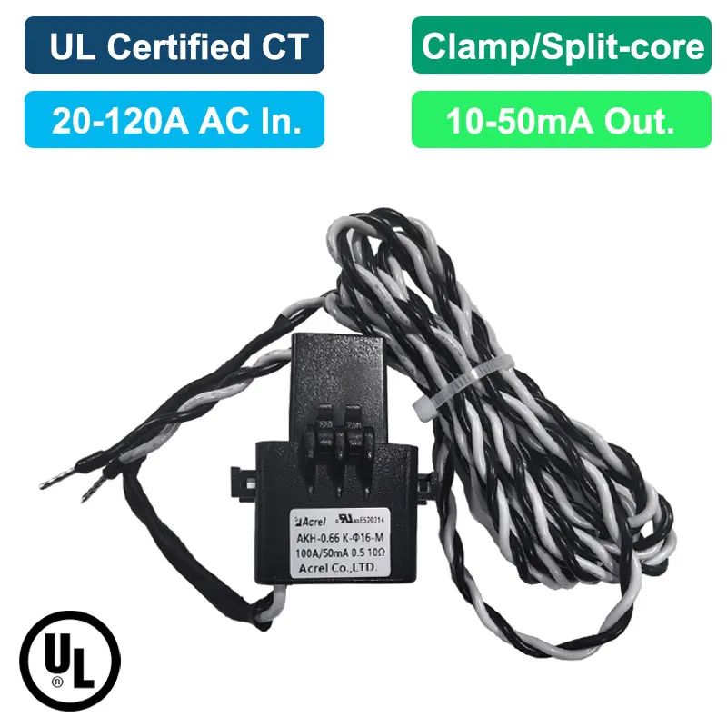 Acrel AKH-0.66 K-Φ16-M Series of Split Core Current Transformers 120A/40mA  UL Approved for Energy Meters IOT Platform Energy Consumption Monitoring
