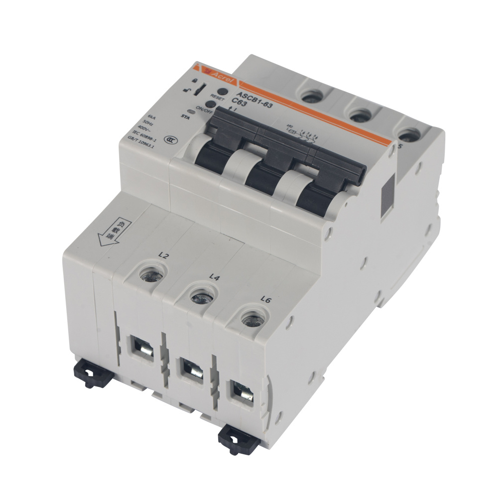 Acrel ASCB1-63-C32-3P Electrical Din Rail 32A Smart Three Phase Circuit Breaker for Remote Control Power Consumption Monitoring