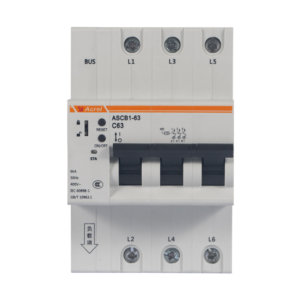 Acrel ASCB1-63-C32-3P Electrical Din Rail 32A Smart Three Phase Circuit Breaker for Remote Control Power Consumption Monitoring