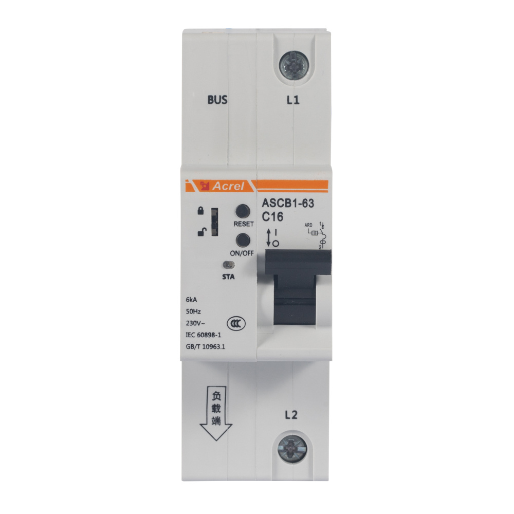 Acrel ASCB1-63-C32-1P Electrical Din Rail 32A Smart Single Phase Circuit Breaker for Remote Control Power Consumption Monitoring
