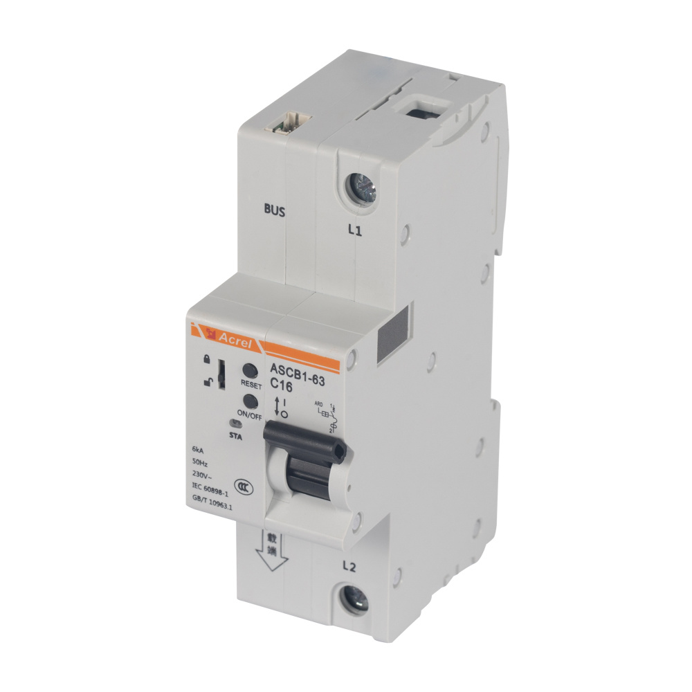 Acrel ASCB1-63-C32-1P Electrical Din Rail 32A Smart Single Phase Circuit Breaker for Remote Control Power Consumption Monitoring