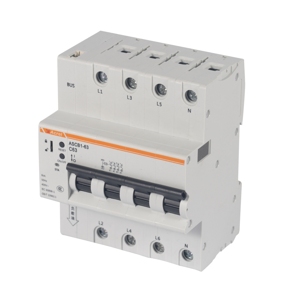 Acrel ASCB1-63-C32-4P Electrical Din Rail 32A Smart Three Phase Circuit Breaker for Remote Control Power Consumption Monitoring
