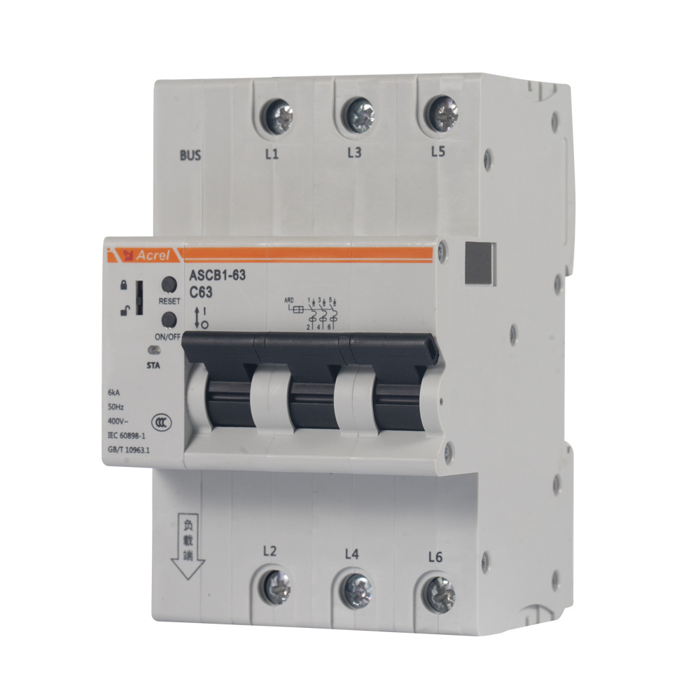 Acrel ASCB1-63-C32-3P Electrical Din Rail 32A Smart Three Phase Circuit Breaker for Remote Control Power Consumption Monitoring