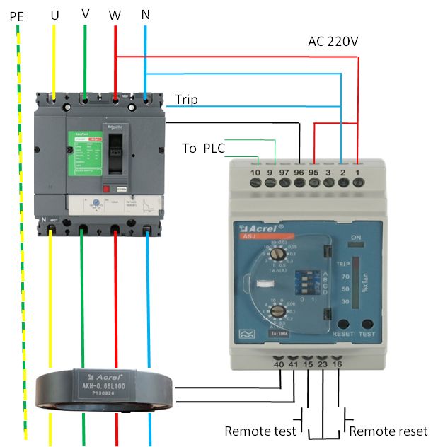Acrel ASJ20-LD1A Residual Current Relays to Monitor Leakage Current Measure Residual Current