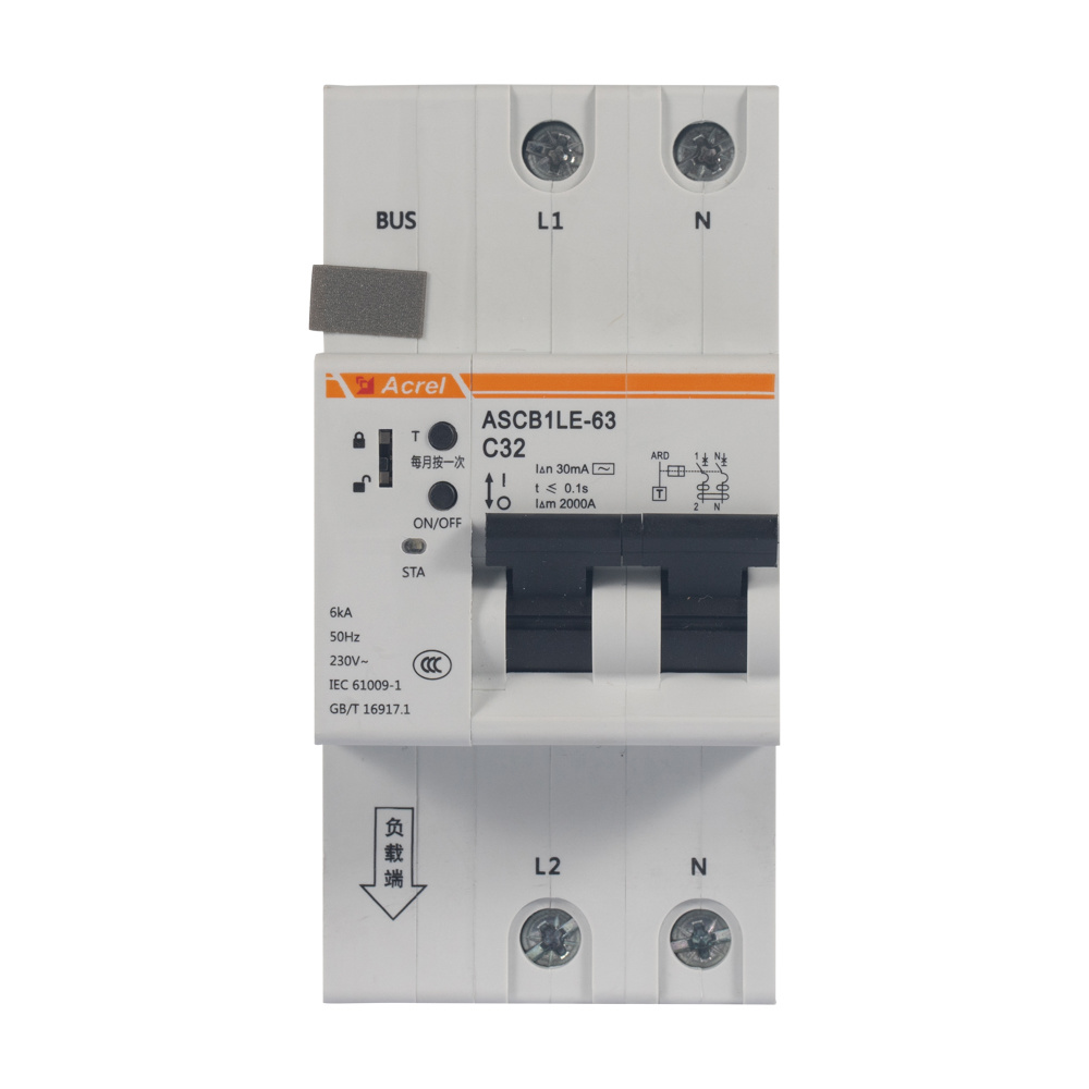 Acrel ASCB1LE-63-C16-2P Electrical Din Rail 16A Smart Single Phase Circuit Breaker for Remote Control Power Consumption Monitoring