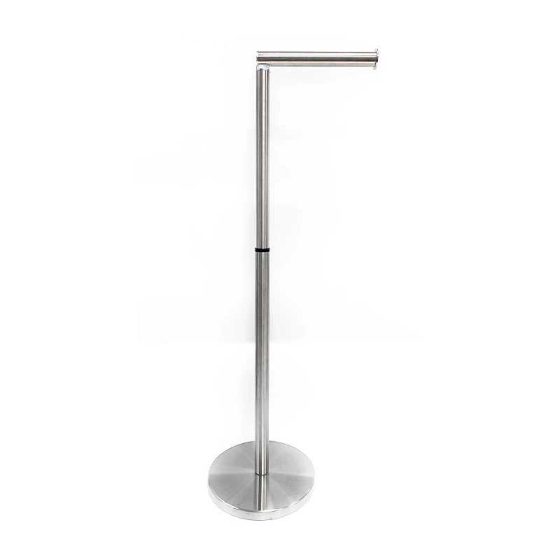 Cross-border customized telescopic folding stainless steel freestanding paper towel holder bathroom toilet floor-standing 170 suction cup roll paper holder