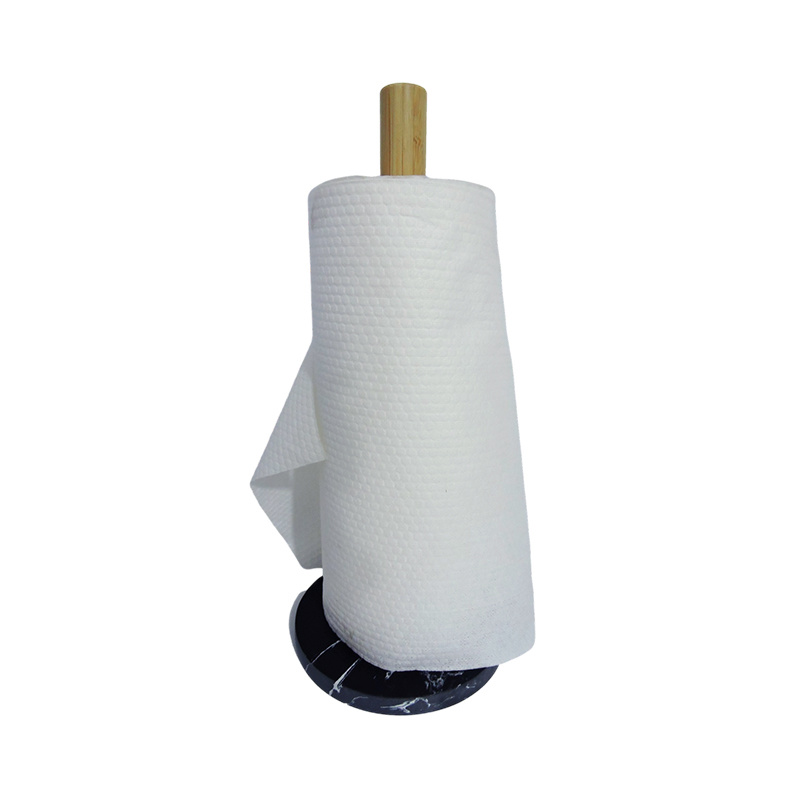 Marble round bottom bamboo pole tissue holder DJ-ZJ012