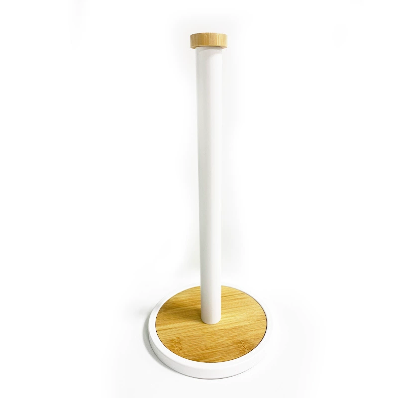 Cross-border Amazon 155-disk kitchen bamboo freestanding punch-free tabletop paper towel holder, plastic wrap and paper towel storage rack