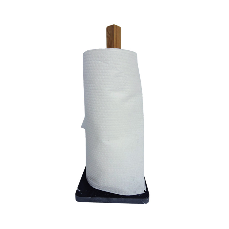 Marble square bottom bamboo pole tissue holder DJ-ZJ013