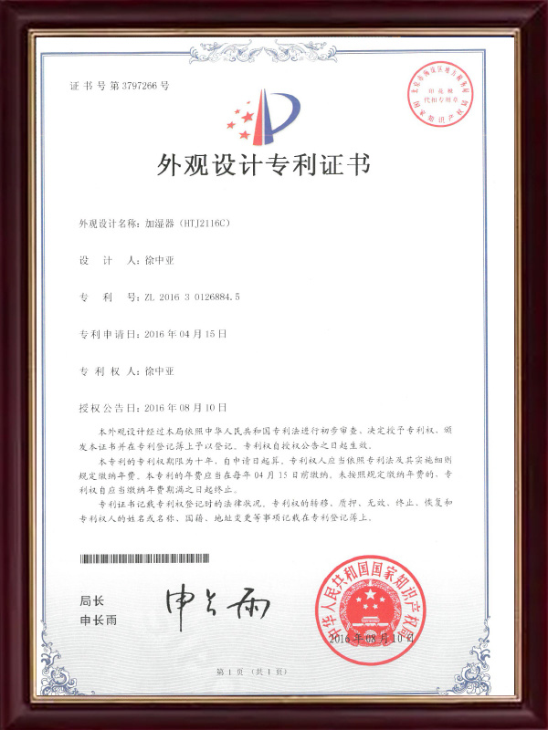 Design Patent Certificate (10)