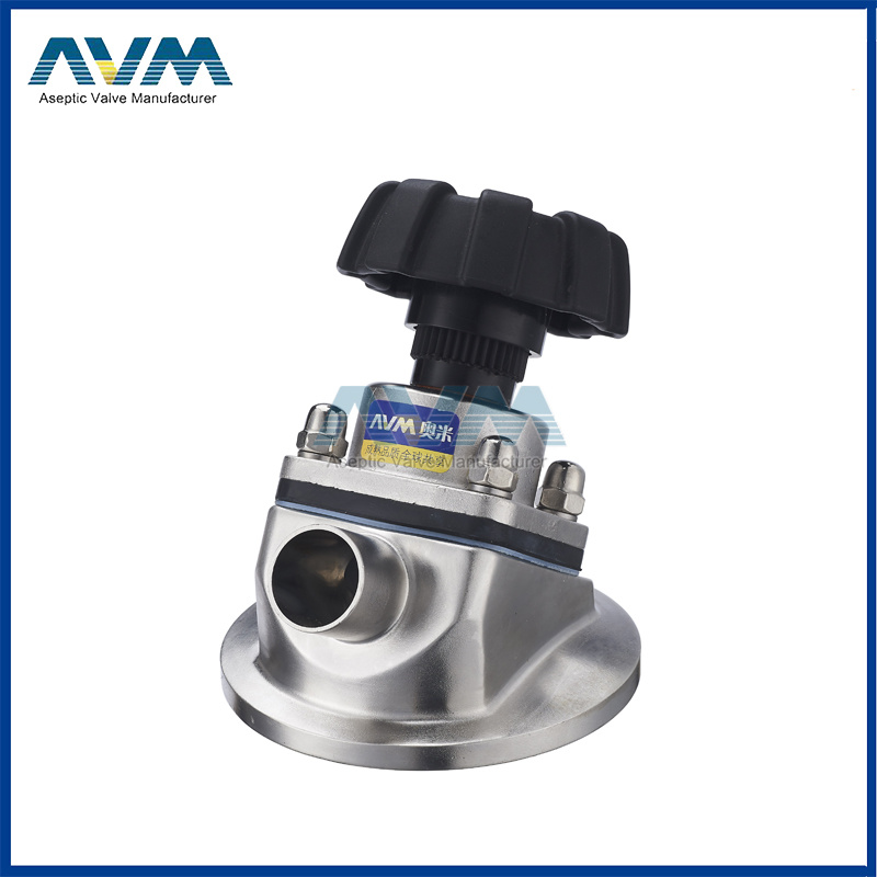 Manual tank bottom diaphragm valve