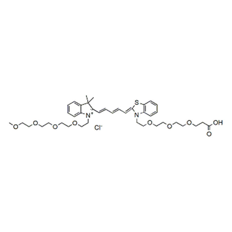 N-(m-PEG4)-3,3-Dimethyl-3H-indole-N'-(acid-PEG3)-Benzothiazole Cy5