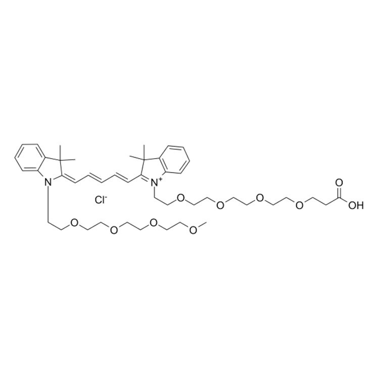 N-(m-PEG4)-N'-(PEG4-acid)-Cy5