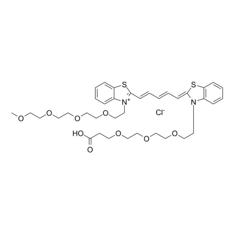 N-(m-PEG4)-N'-(acid-PEG3)-Benzothiazole Cy5