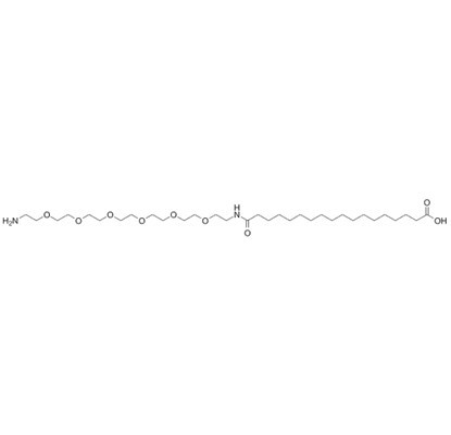 17-(Amino-PEG6-ethylcarbamoyl)heptadecanoic acid，Amino-PEG6-amido-C16-COOH