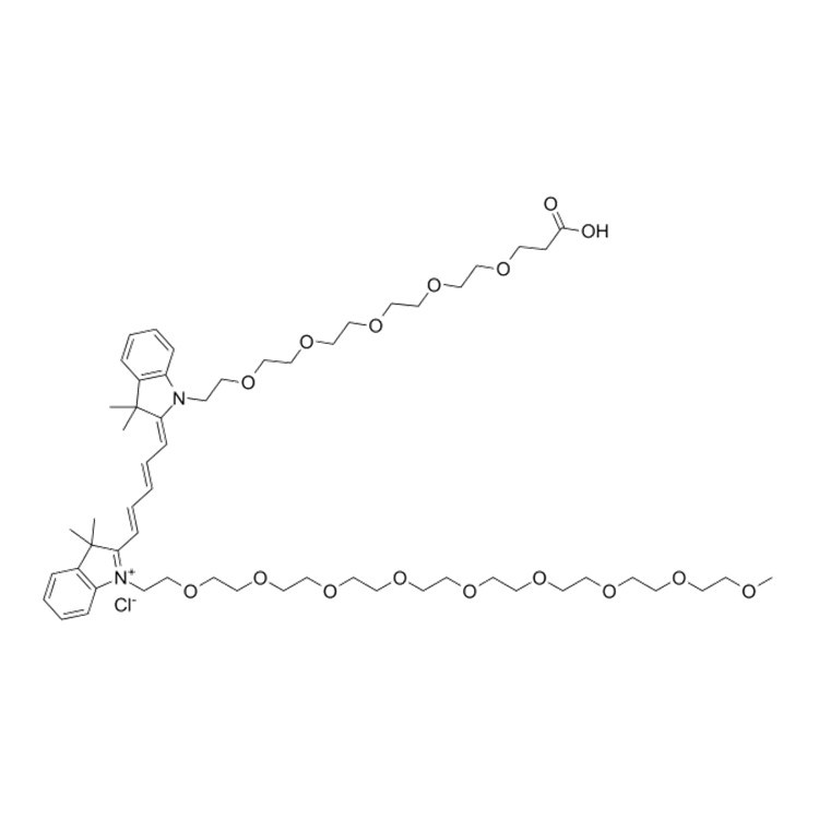 N-(m-PEG9)-N'-(PEG5-acid)-Cy5