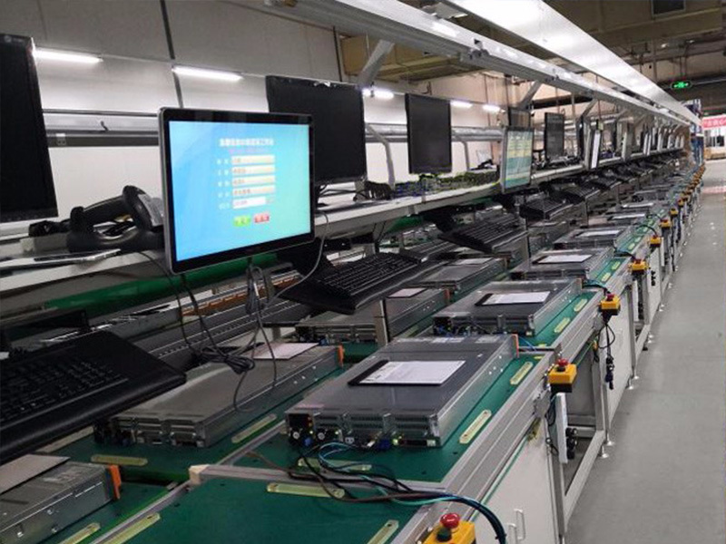 Electronic computer server assembly line