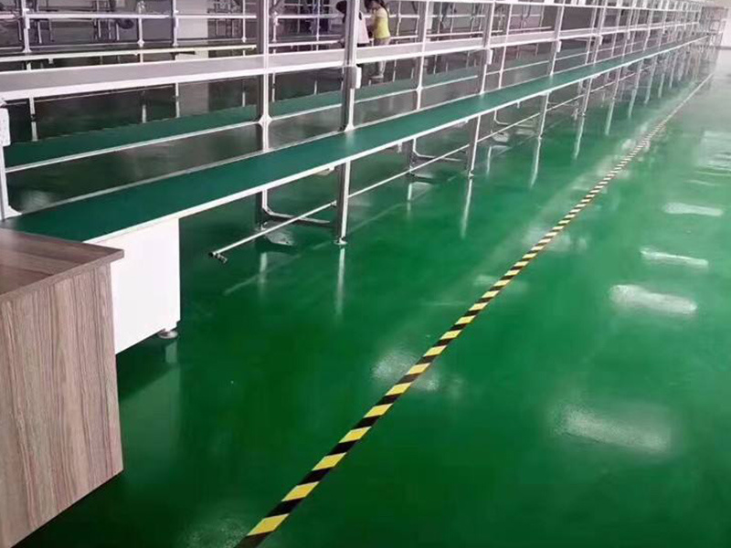 Factory assembly line belt conveyor