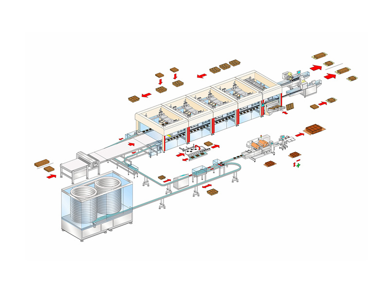 Snack food packaging line production line
