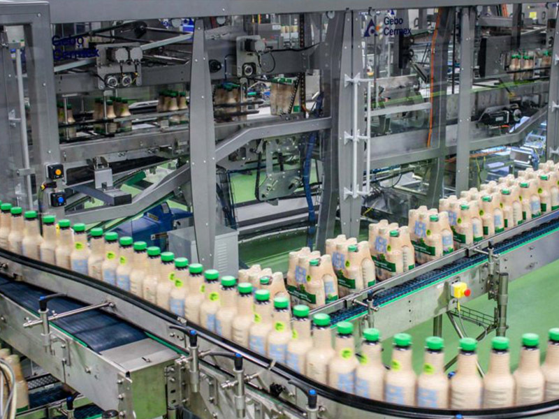 Bottled dairy beverage food grade conveyor line