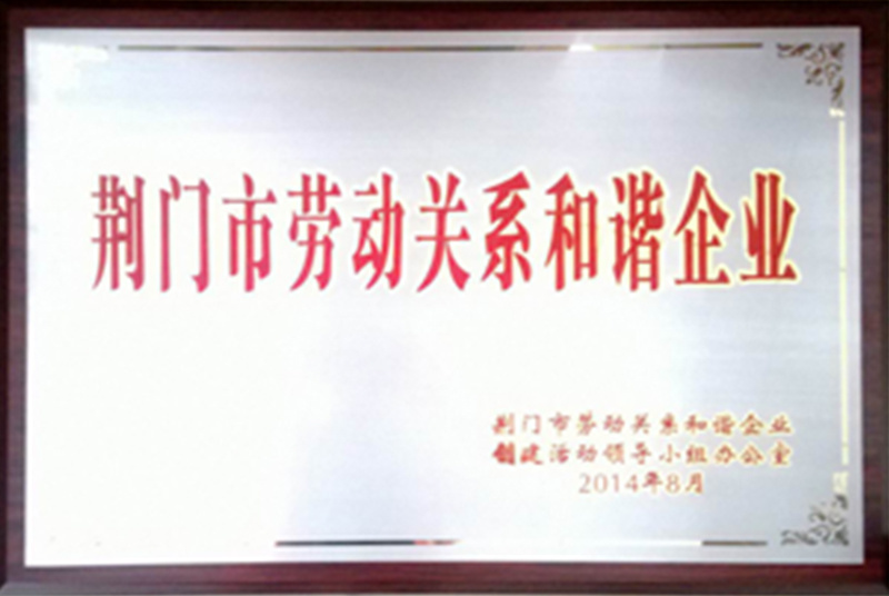Jingmen City Labor Relations Harmonious Enterprise