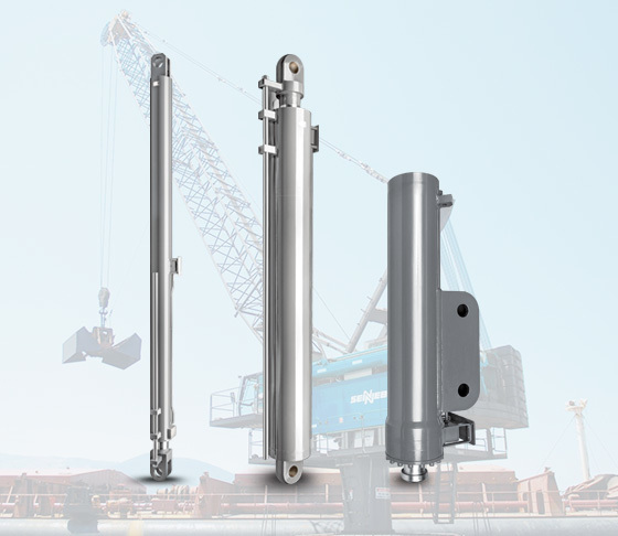 Truss arm crawler crane hydraulic cylinders