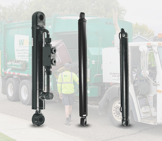 Sanitation machinery hydraulic cylinders