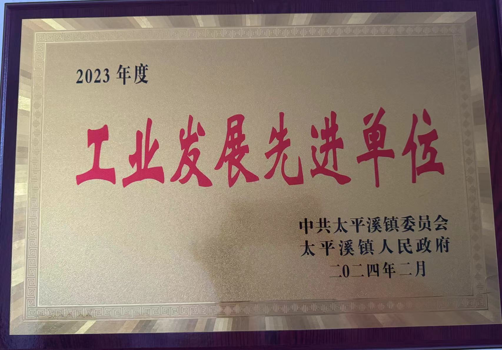 工業(yè)發(fā)展先進(jìn)單位2023年度