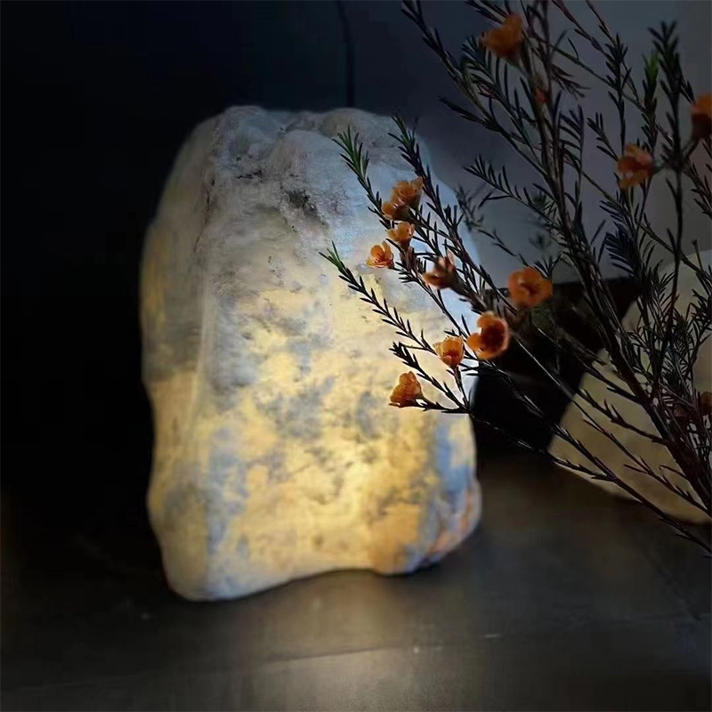 Stone floor lamp for outdoor