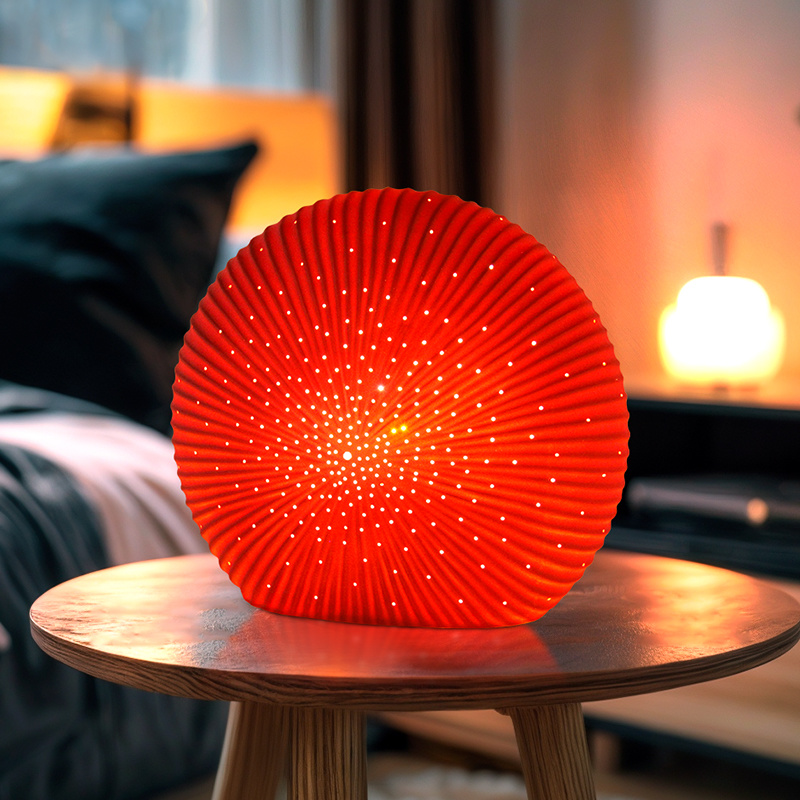 Factory Wholesale OEM/ODM Wholesale Hot sale red home decoration ceramic lamp LED sparkling table lamp wedding party decor art lamp  D192-74(L)