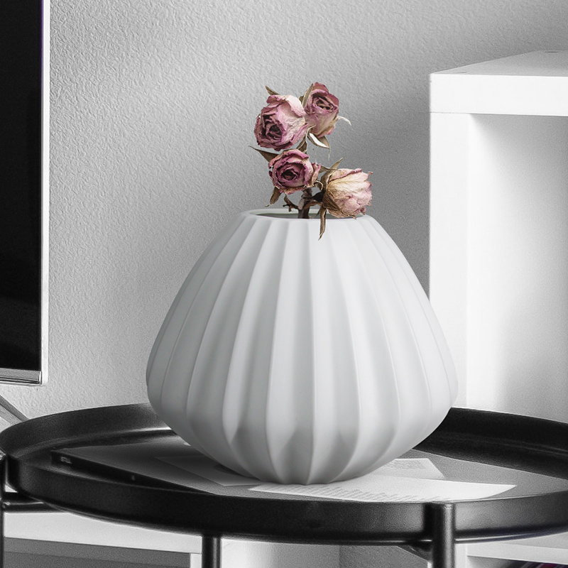 Factory Wholesale OEM/ODM Attractive ornament wholesale modern ceramic small matt white round vase modern ceramic vase design KH14121611