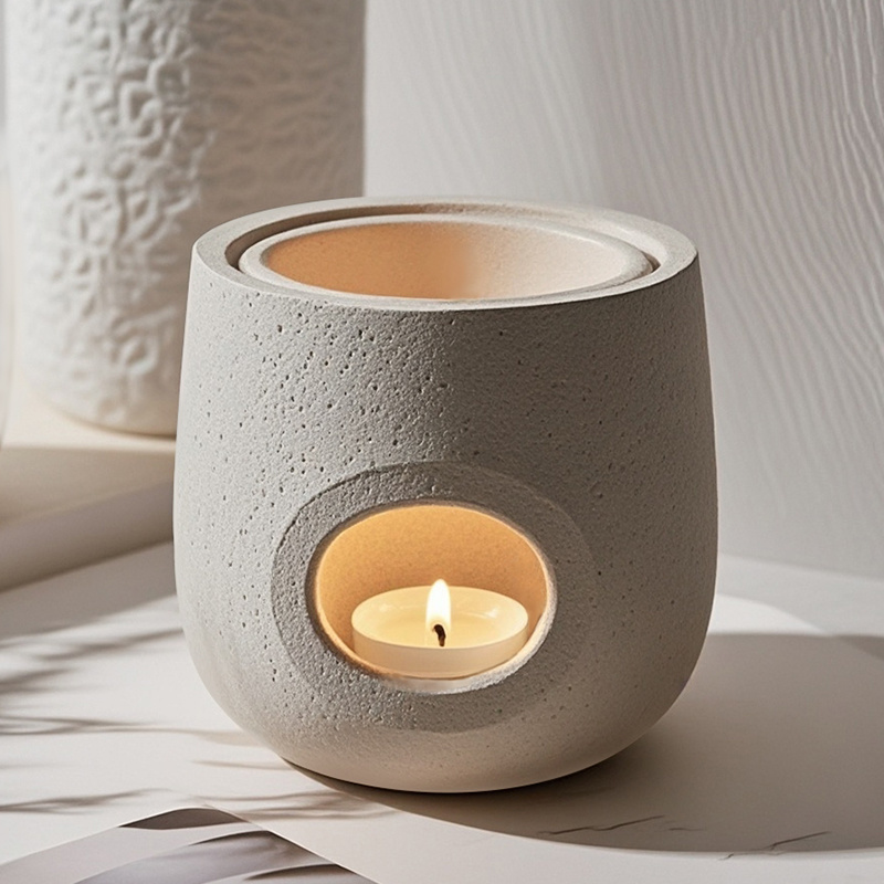 Factory Wholesale OEM/ODM Wholesale Customized  White Ceramic Special Table Ornament Ceramic Essential Oil Burner Candle Wax Oil Warmer For Home Decor Christmas  CH241-19